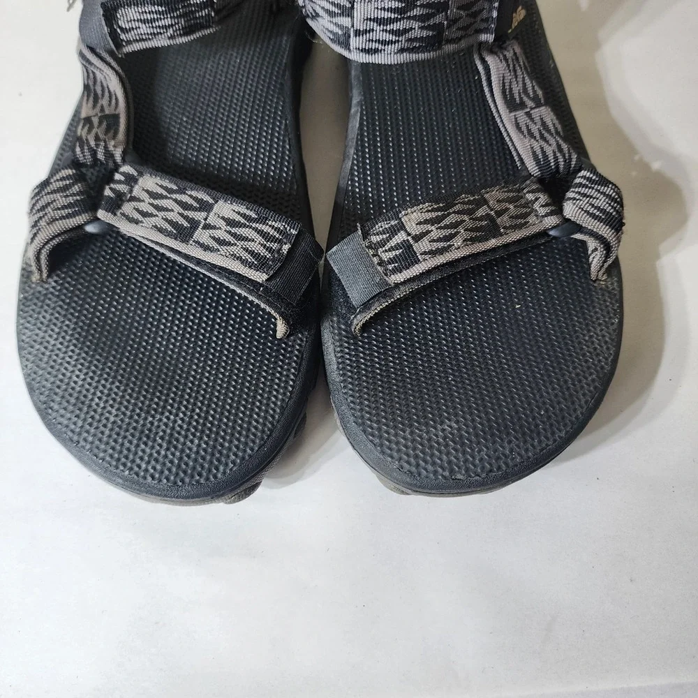 Teva Hurricane Sport Sandals Mens 12 Black Grey Geometric Straps 6601 F10099G